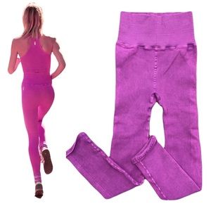 Free People Ultra High Rise 7/8 Happiness Runs Leggings Barbie Pink